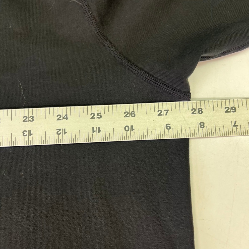 BYLT Basics Mens Drop Cut Long Sleeve Shirt Black Curved Hem Crew Neck Size XL - Picture 15 of 16